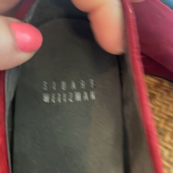 Stuart Weitzman red suede wedge pumps size 7 - Picture 8 of 11